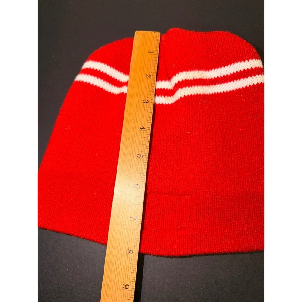 Vintage Lil Fan Texas Tech Red Raiders Beanie Striped Knit Cap USA Sz 2-7